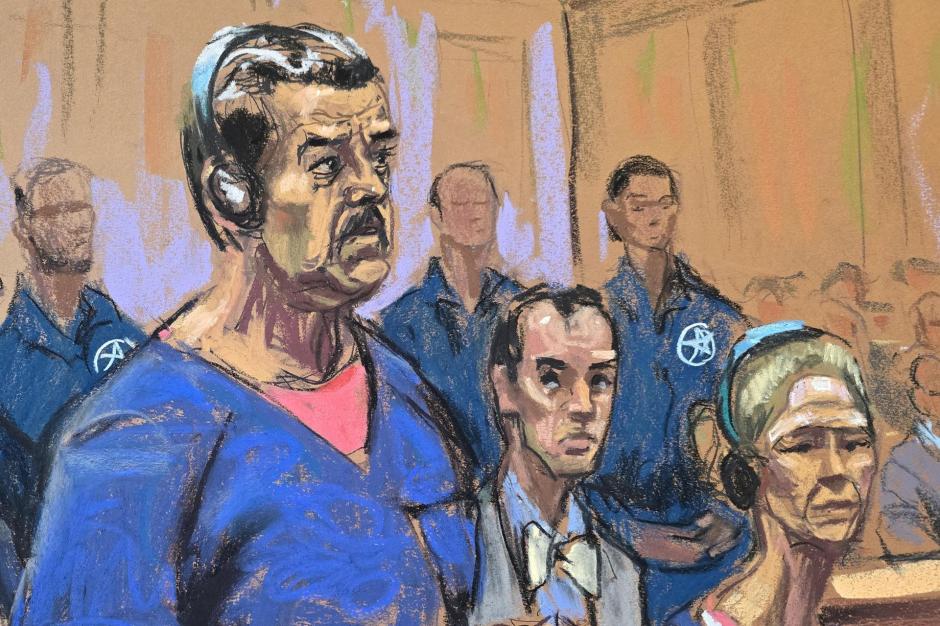 Nicolás Maduro, junto a su esposa, Cilia Flores, ante un tribunal federal este lunes, en Nueva York