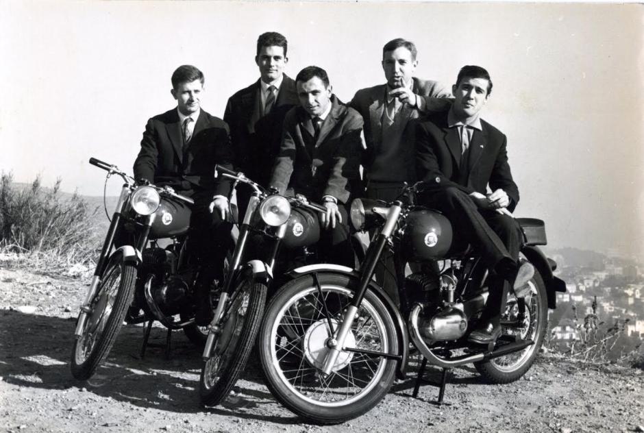 Los cinco miembros de la expedición, en 1962