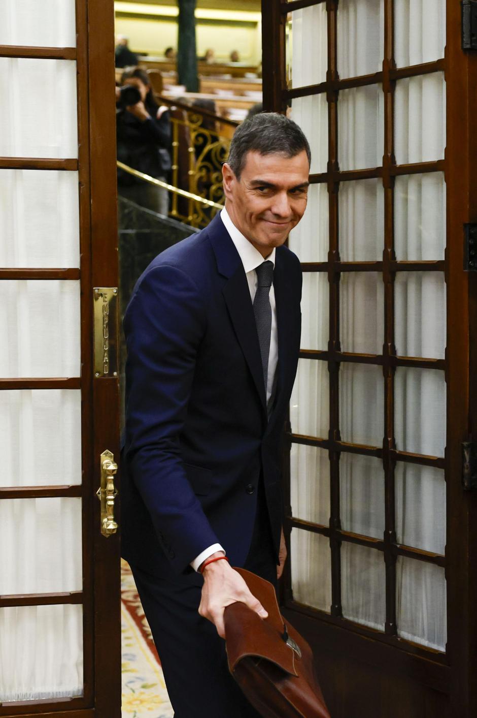 El presidente del Gobierno, Pedro Sánchez, saliendo del hemiciclo del Congreso el pasado miércoles