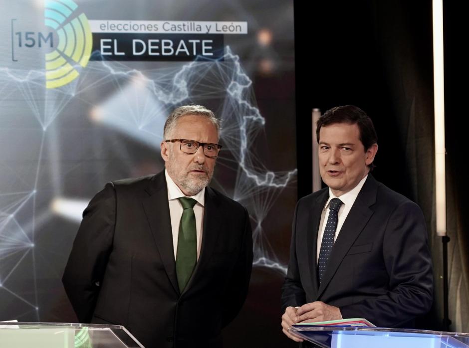 Pollán y Mañueco, antes del debate en CyLTV