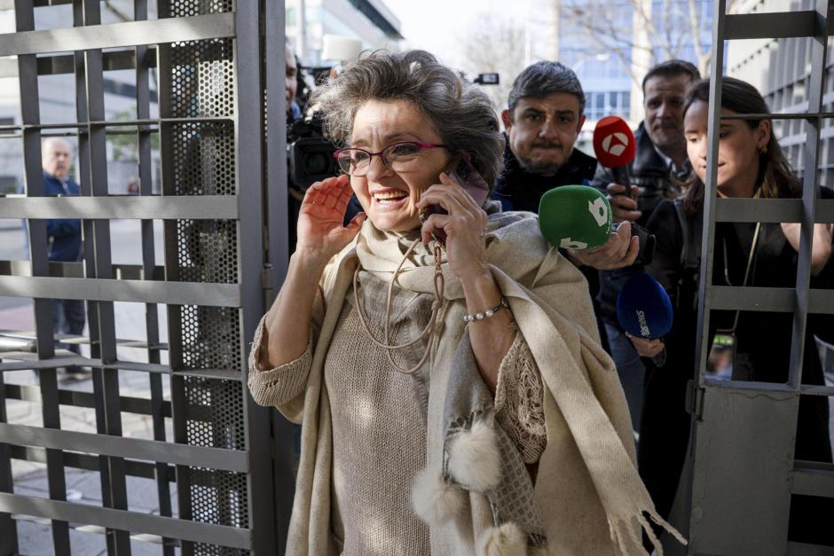 Pilar Baselga, historiadora del arte y exprofesora, a su llegada al Juzgado de lo Penal número 22 de Madrid