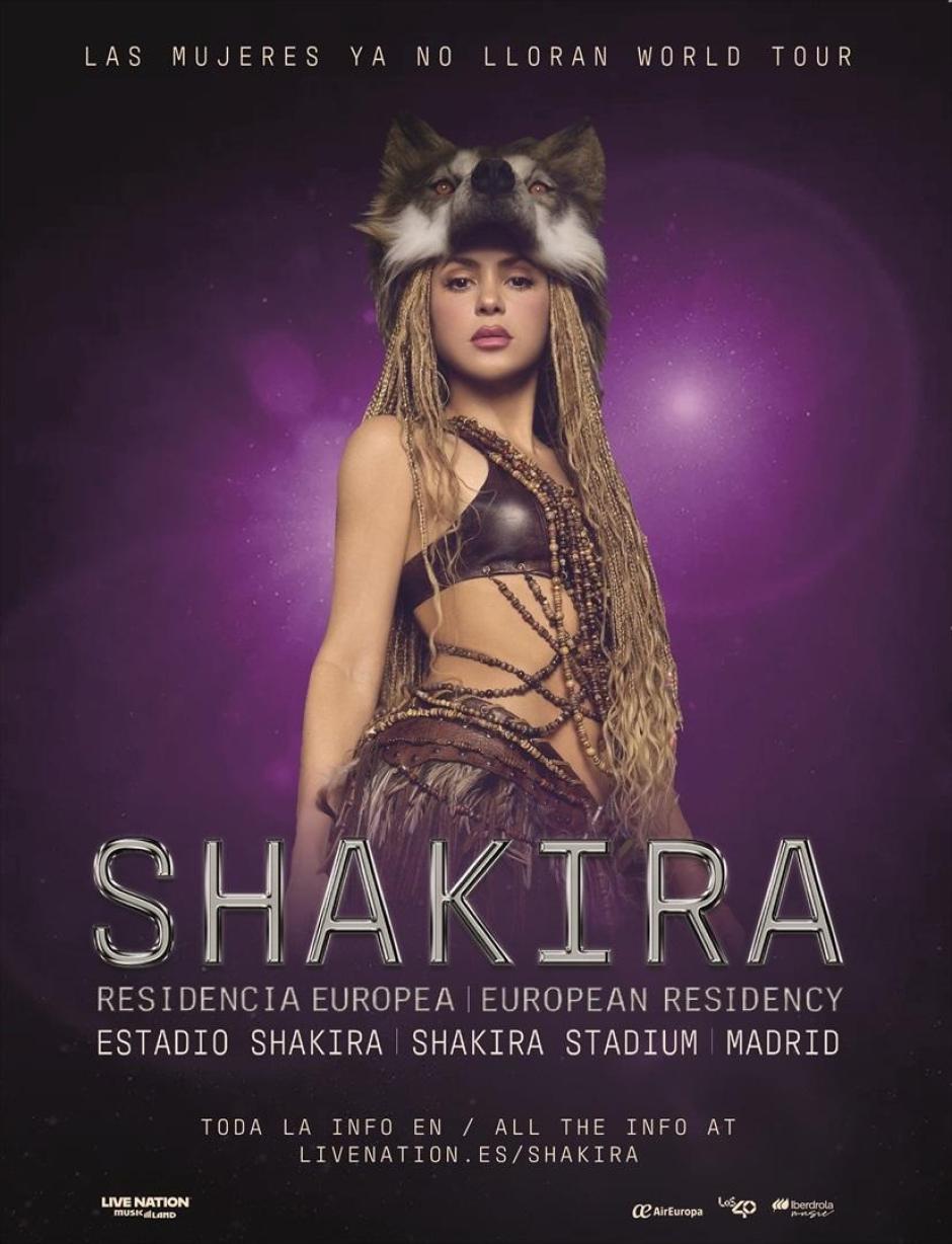 Cartel de la estancia de Shakira en Madrid
