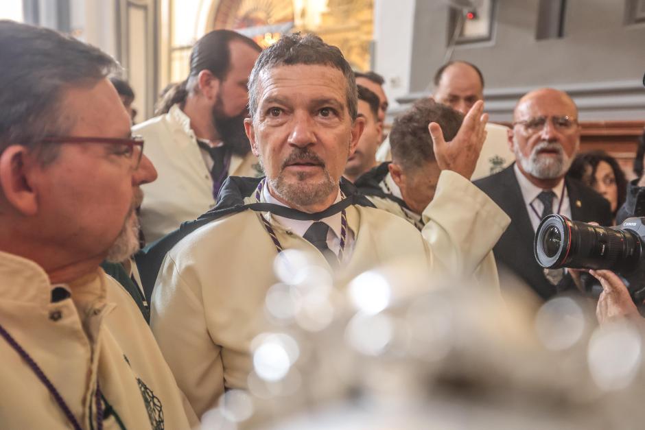 Actor Antonio Banderas during Holy Week 2025 in Malaga