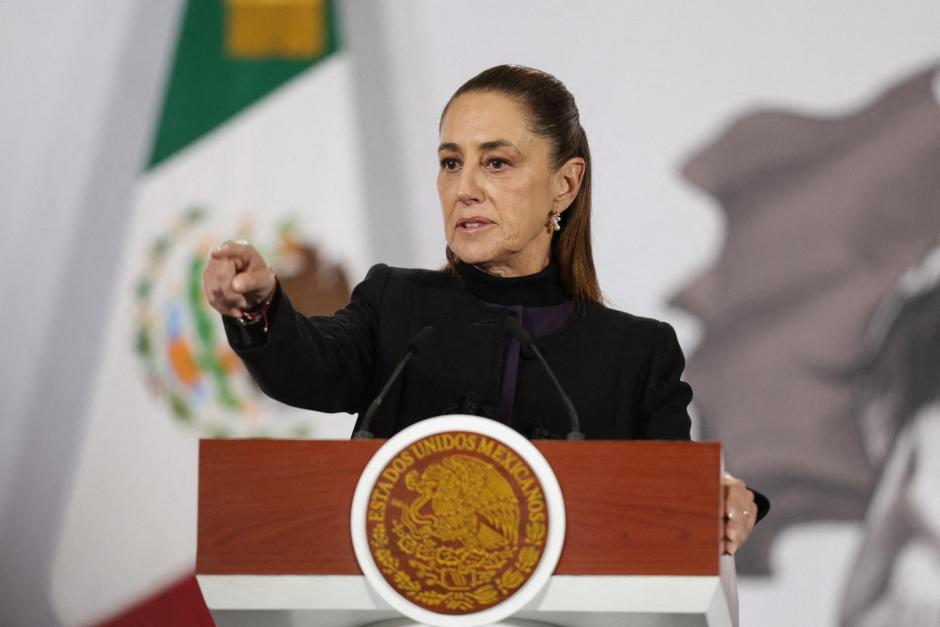 Claudia Sheinbaum en una rueda de prensa en Ciudad de México en febrero de 2026