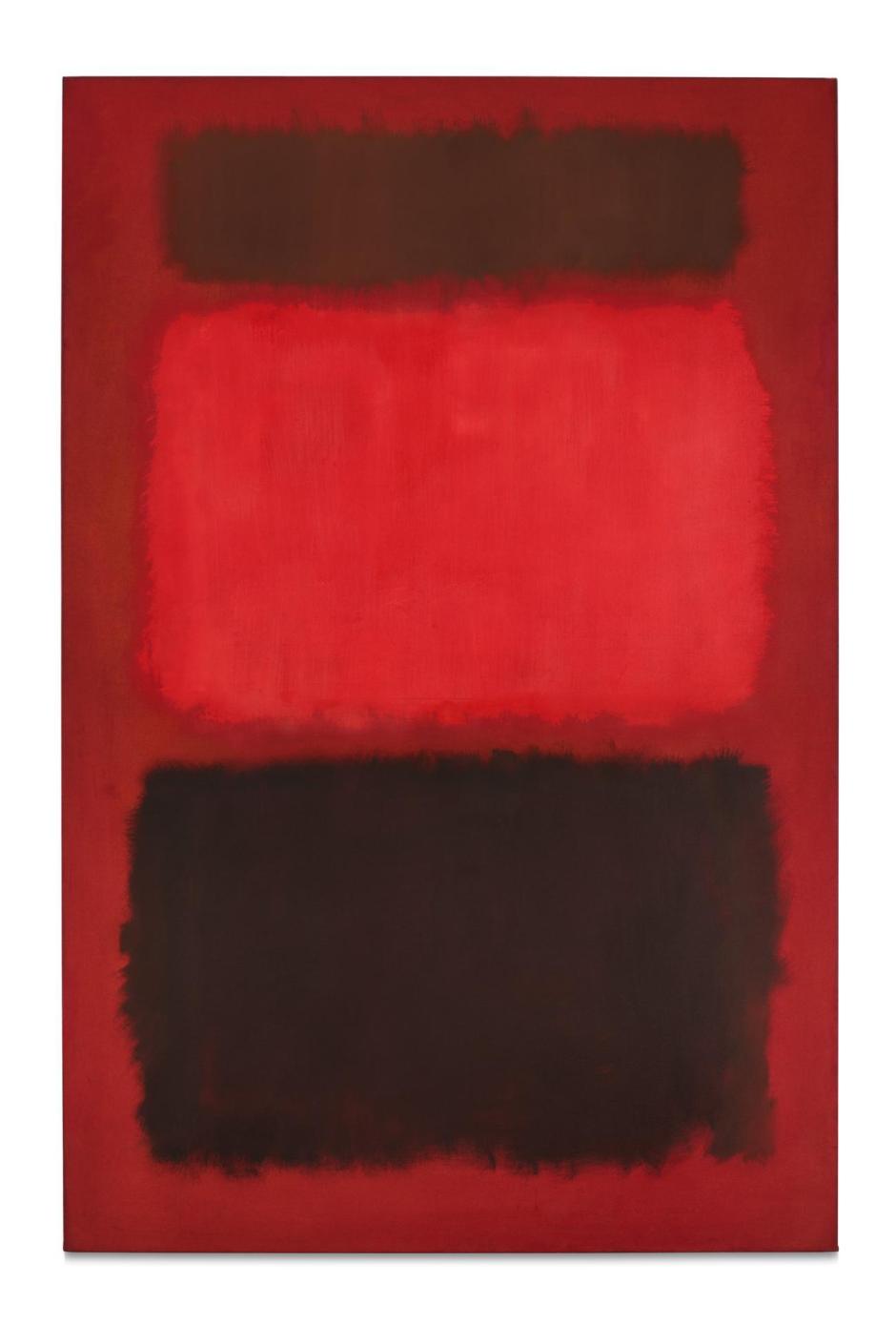 Fotografía cedida por Sotheby's que muestra la obra 'Brown and Blacks in Reds' (1957) de Mark Rothko