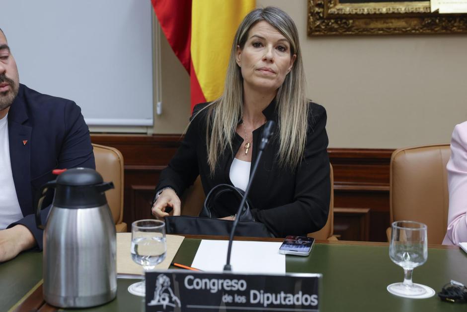 Imagen tomada este martes de Maribel Vilaplana durante la comisión de investigación sobre la dana de Valencia en el Congreso de los Diputados