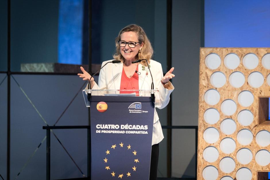 La presidenta del BEI, Nadia Calviño.