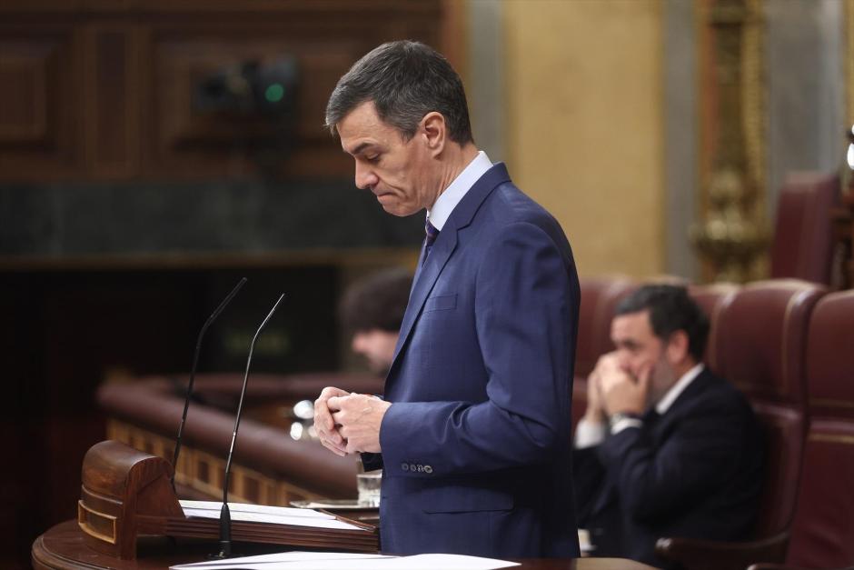 El presidente del Gobierno, Pedro Sánchez, durante una sesión de control al Gobierno, en el Congreso