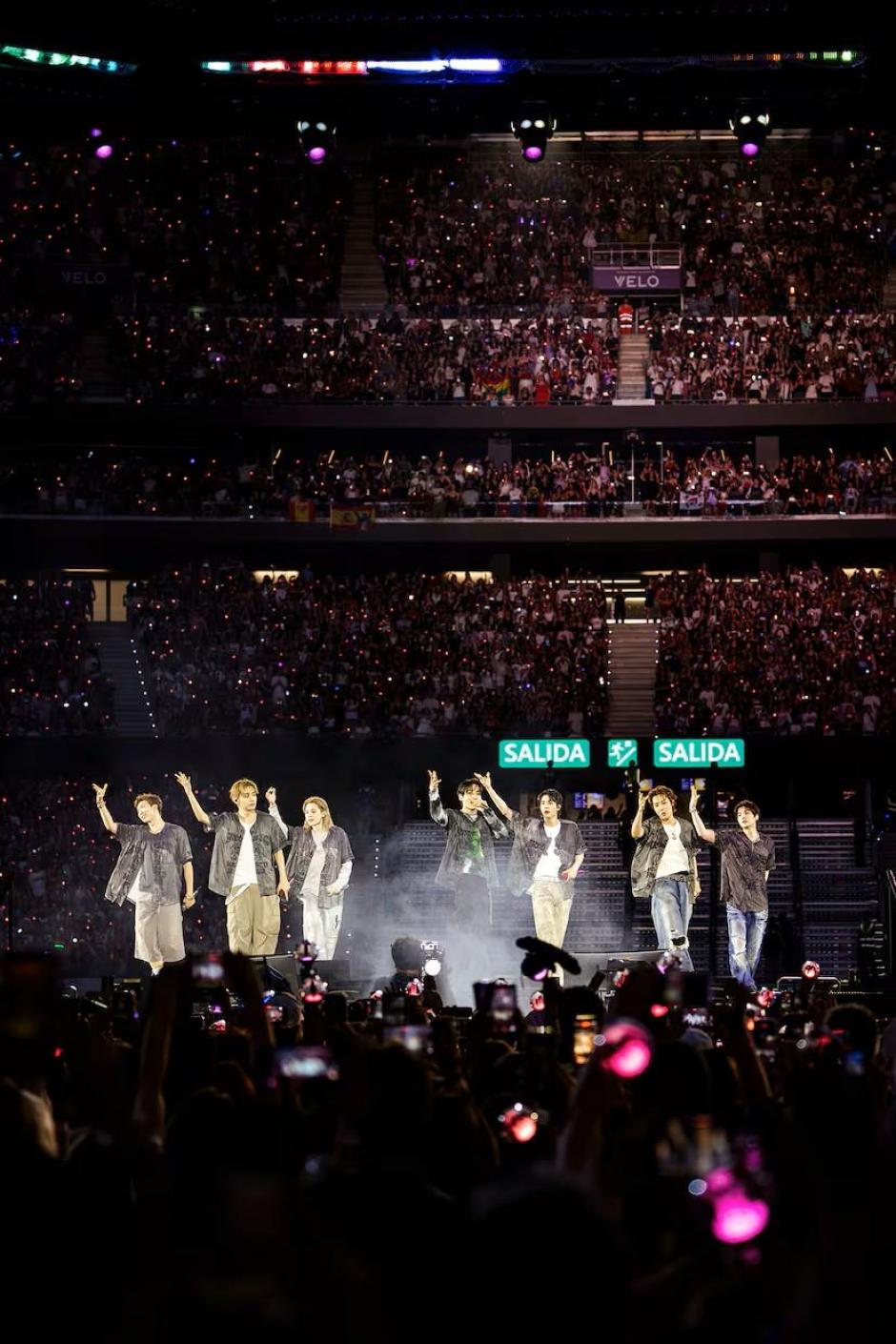 Un momento de la actuación de BTS en Madrid, dentro de la gira 'Arirang', en una foto de la organización.