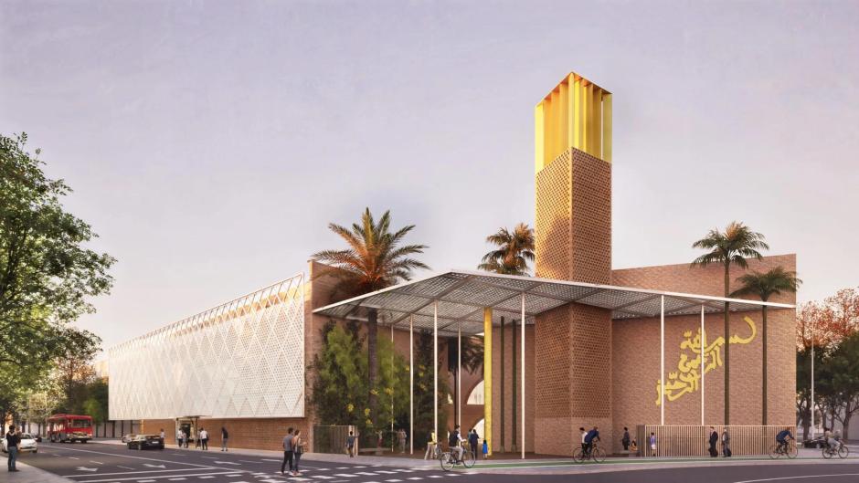 Recreación del proyecto del Centro Cultural Islámico, que incluye una mezquita