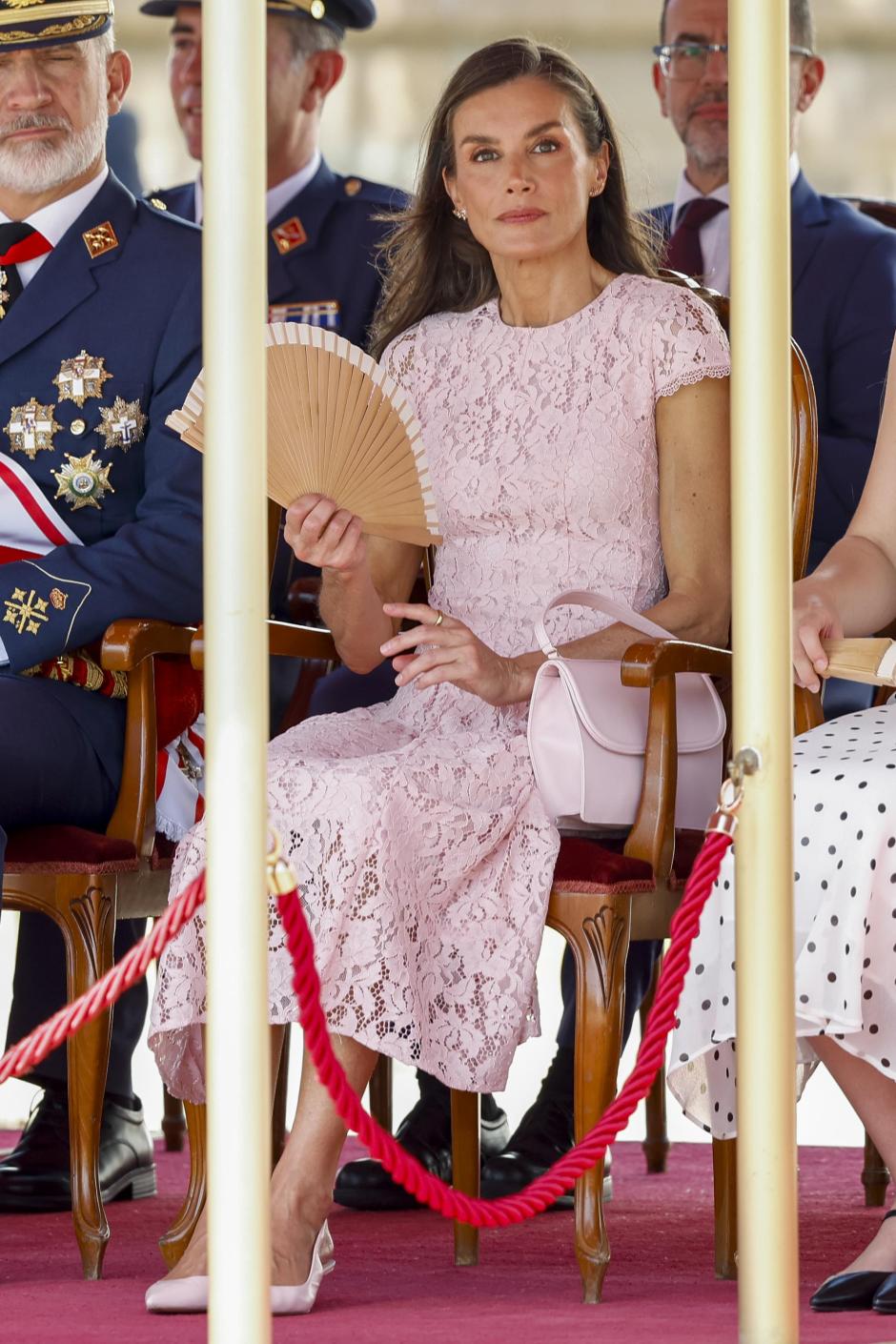 Spanish Queen Letizia attending "entrega de los reales despachos de empleo" en la Academia General del Aire in Murcia on Friday, 10 July 2026.