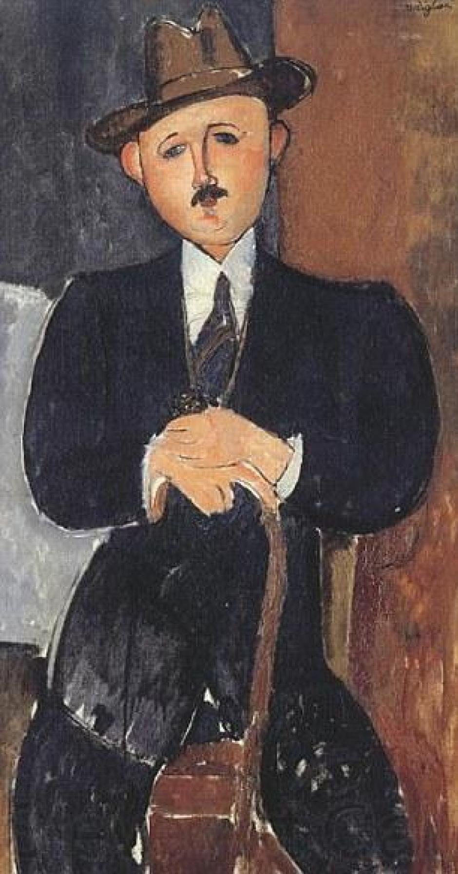 'Hombre sentado con bastón', de Modigliani