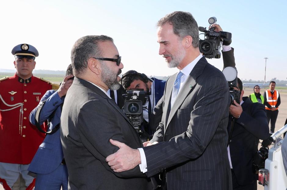 Don Felipe con Mohamed VI en febrero de 2019, cuando las relaciones eran muy buenas