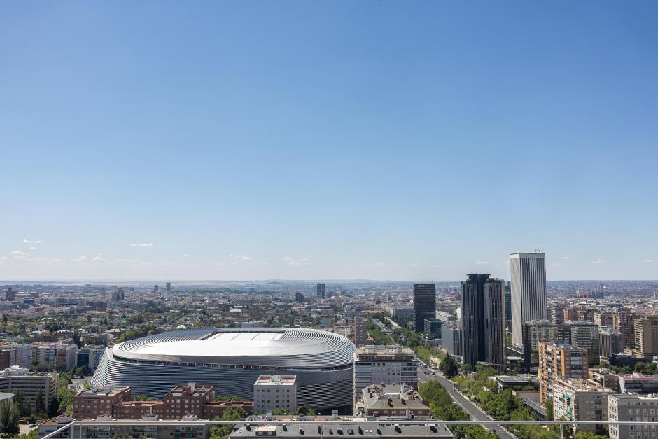 Vista panorámica del estadio Santiago Bernabéu