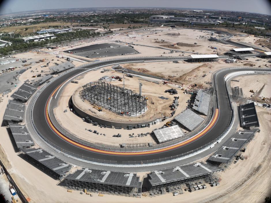 Vista aérea de la Monumental, la curva más impactante del Madring