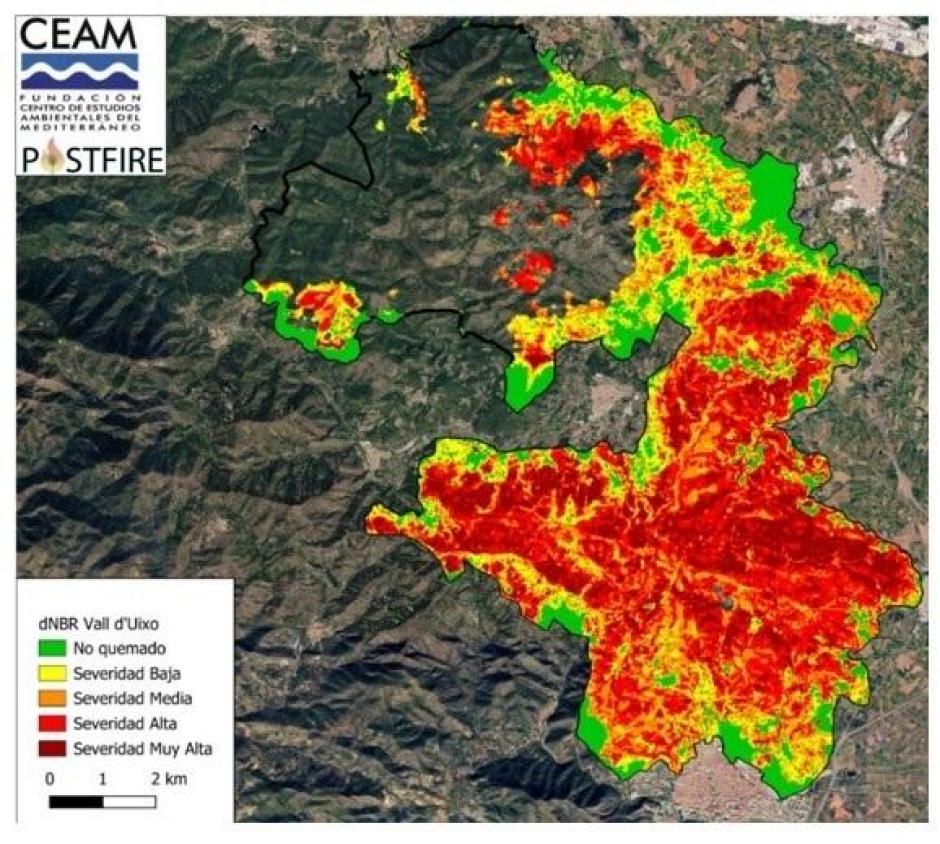 Análisis de las condiciones de vegetación previas al incendio de la Vall d'Uixó, Castellón