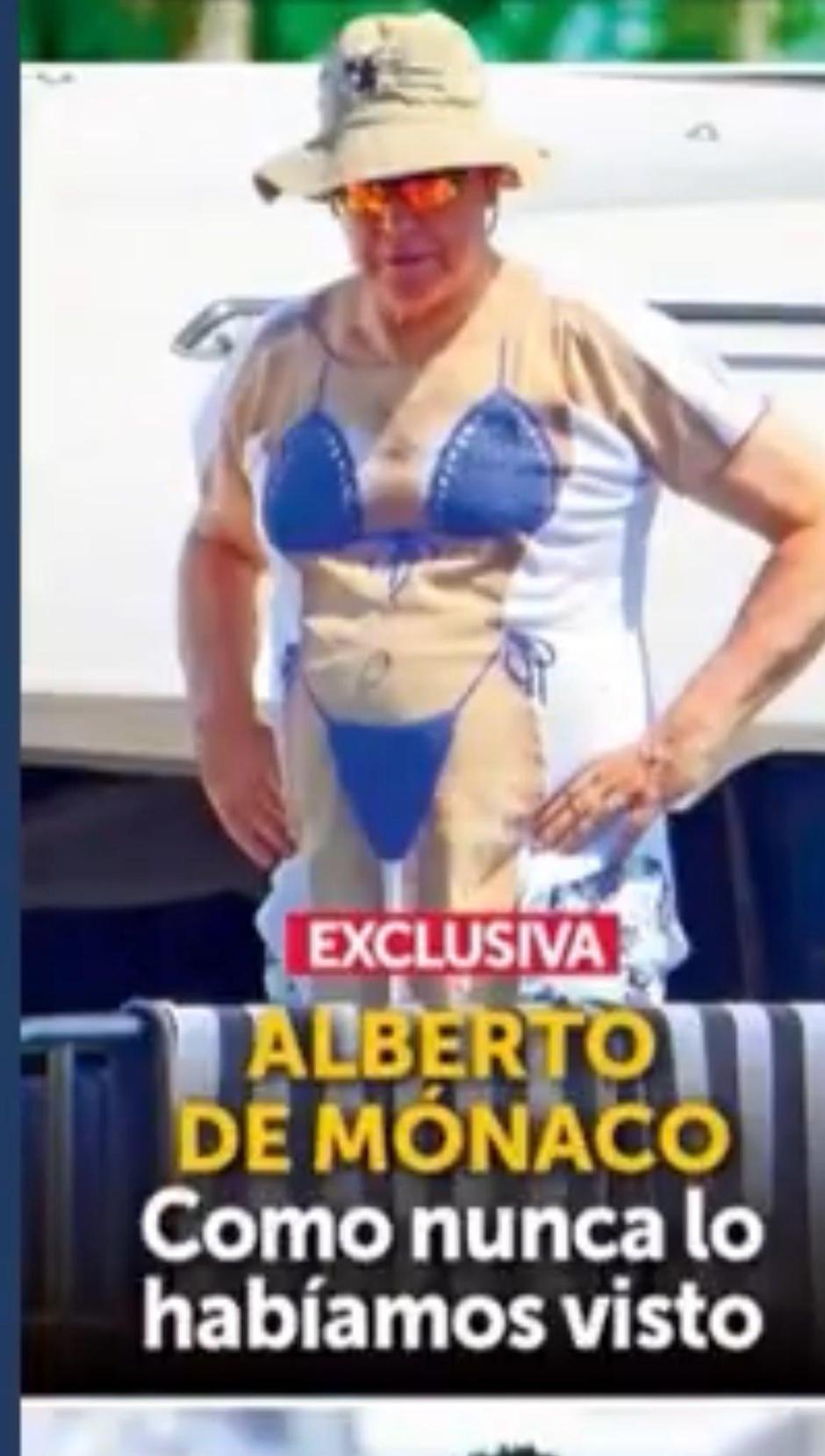 Alberto de Mónaco con su peculiar camiseta en la revista 'Semana'