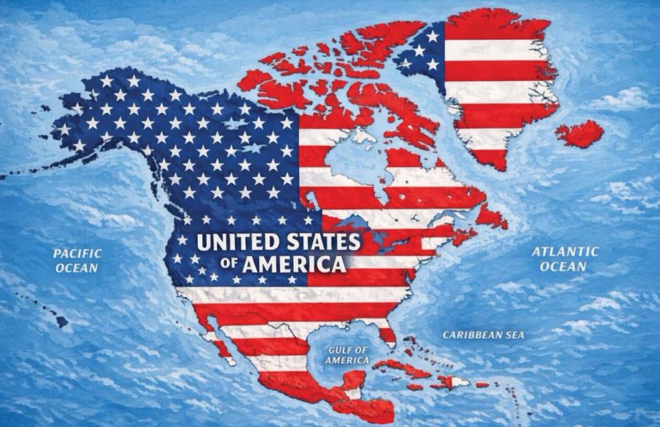 Mapa de Norteamérica, Centroamérica y el Caribe publicado por el presidente Donald Trump