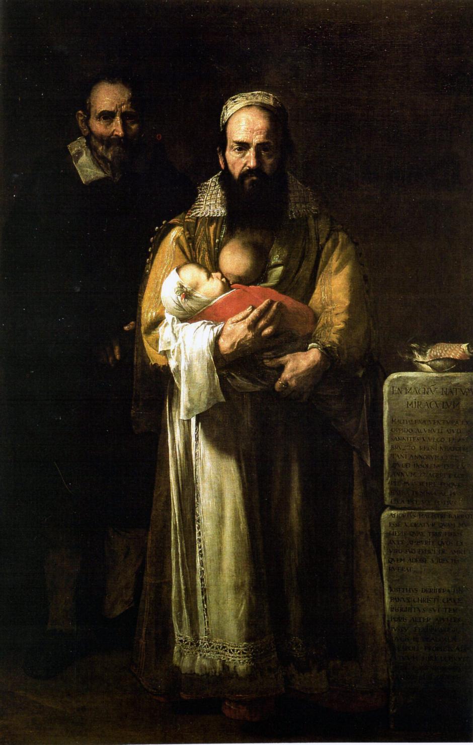 Retrato de Magdalena Ventura, llamada la mujer barbuda, que aparece junto con su marido y su hijo