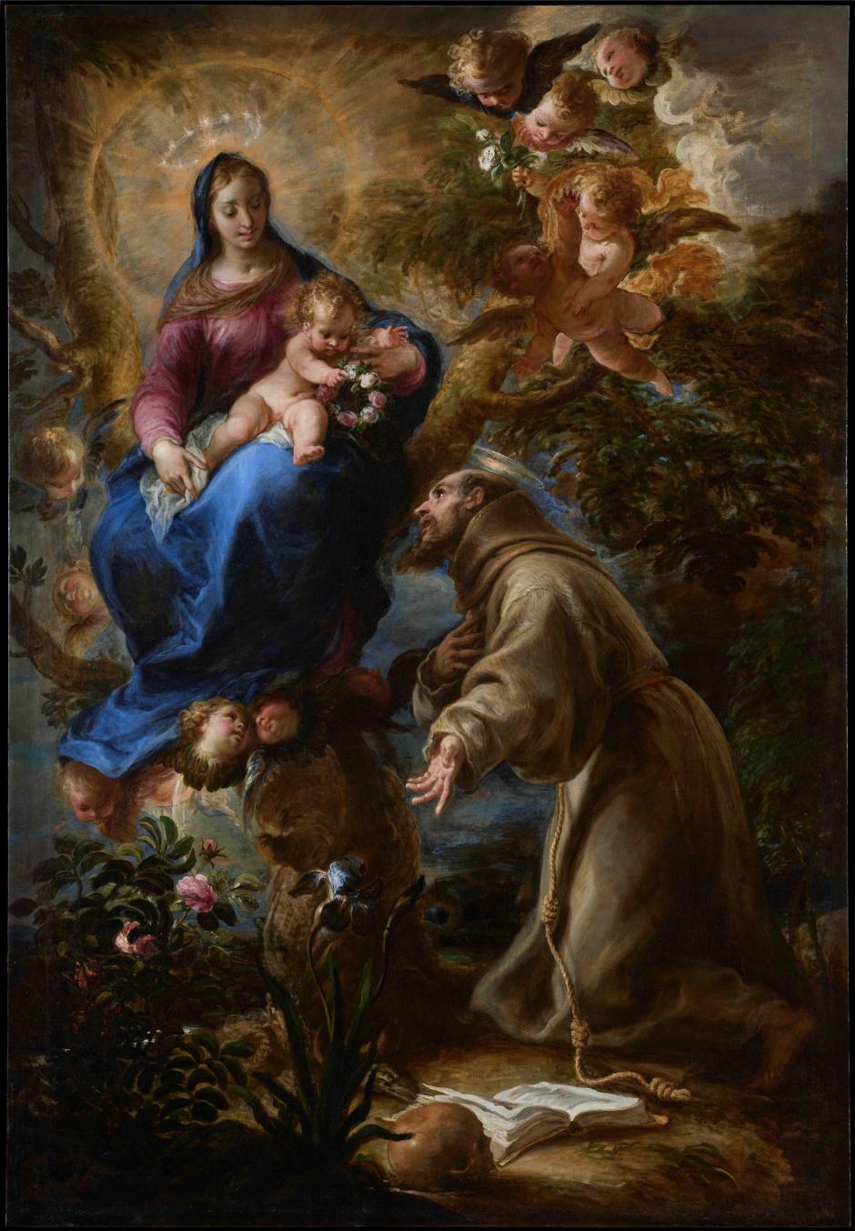 ‘La Virgen y el Niño apareciéndose a san Francisco de Asís’, de Mateo Cerezo