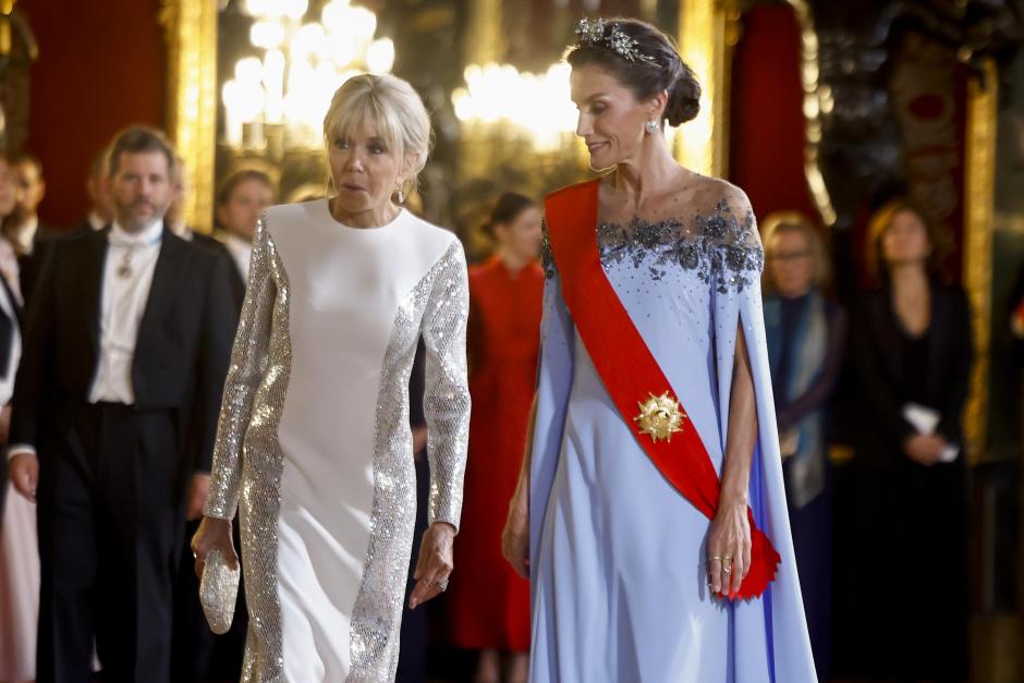 Brigitte Macron y la Reina Letizia, en el Palacio Real