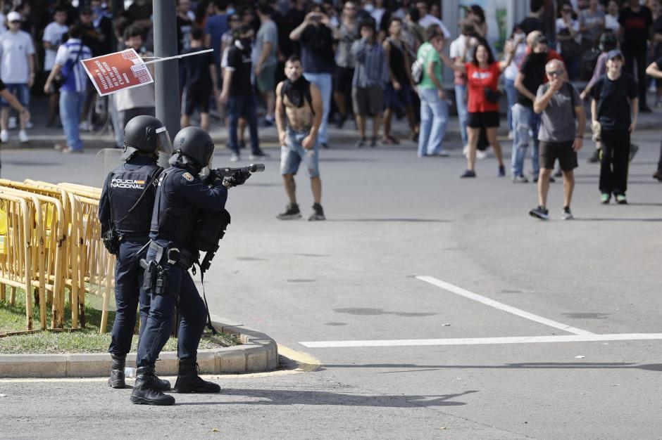 Imagen de los altercados registrados este sábado en Valencia