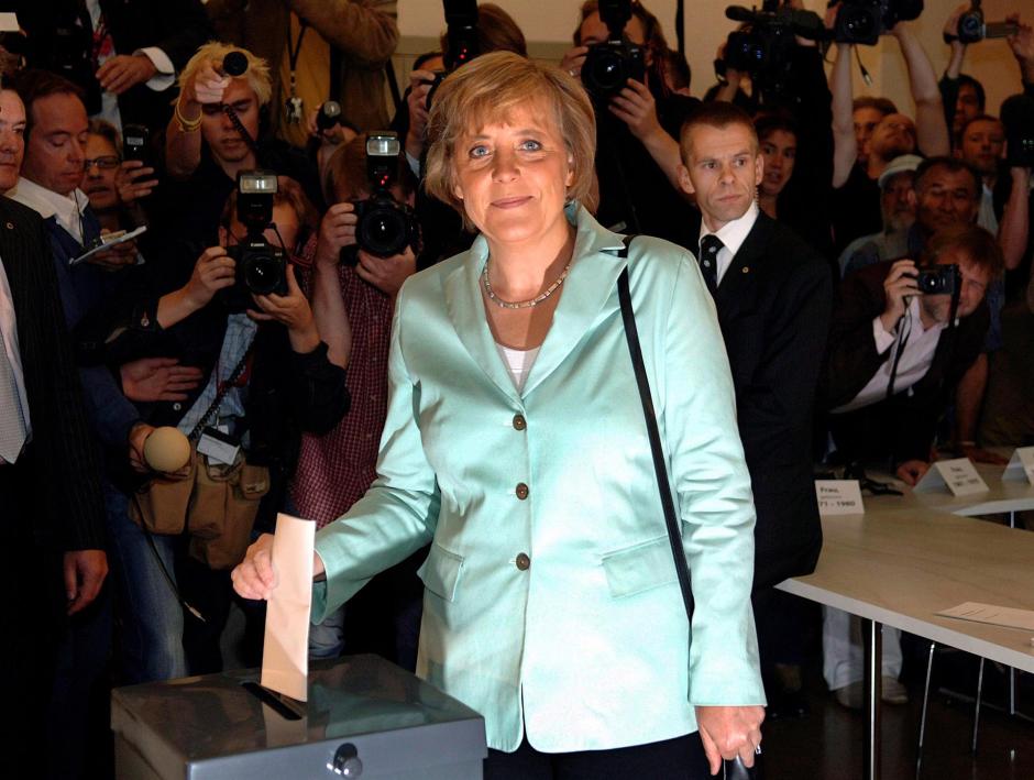 Angela Merkel, durante las elecciones de 2005