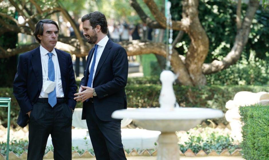 José María Aznar y Pablo Casado, en la convención del PP