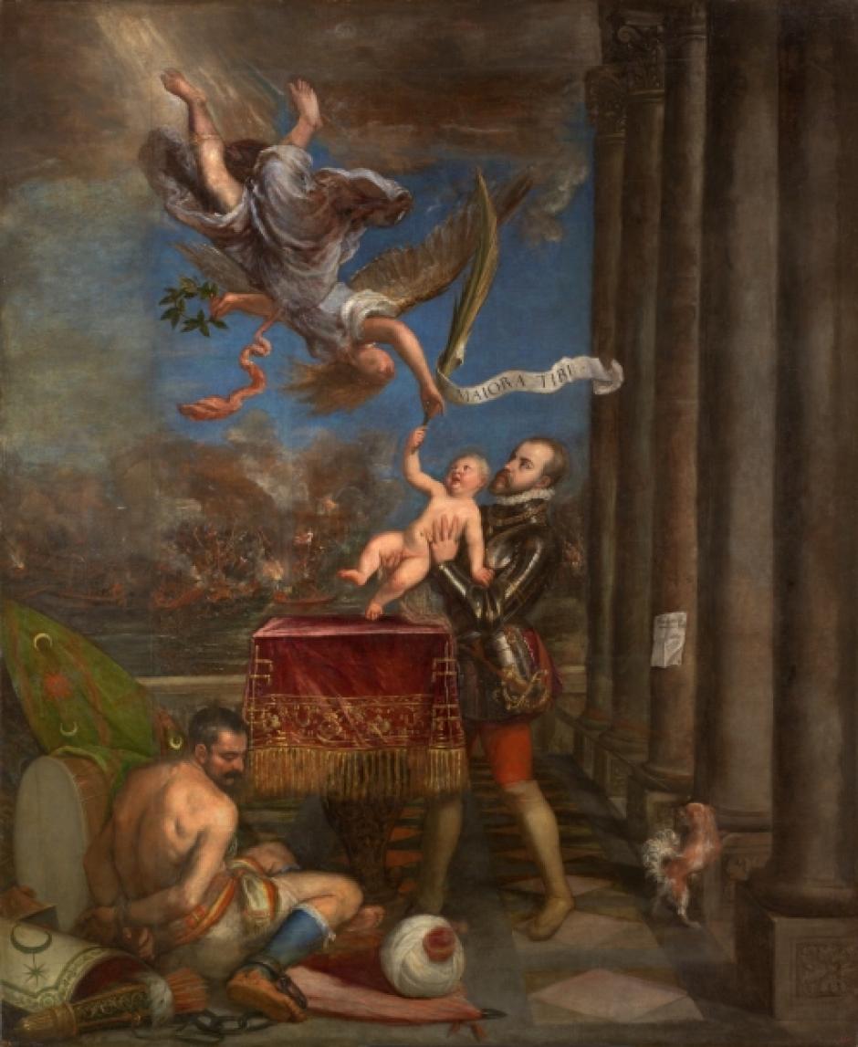 Felipe II ofreciendo al cielo al infante don Fernando, obra de Tiziano