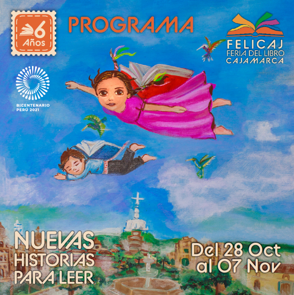 Cartel de la Feria del Libro de Cajamarca 2021