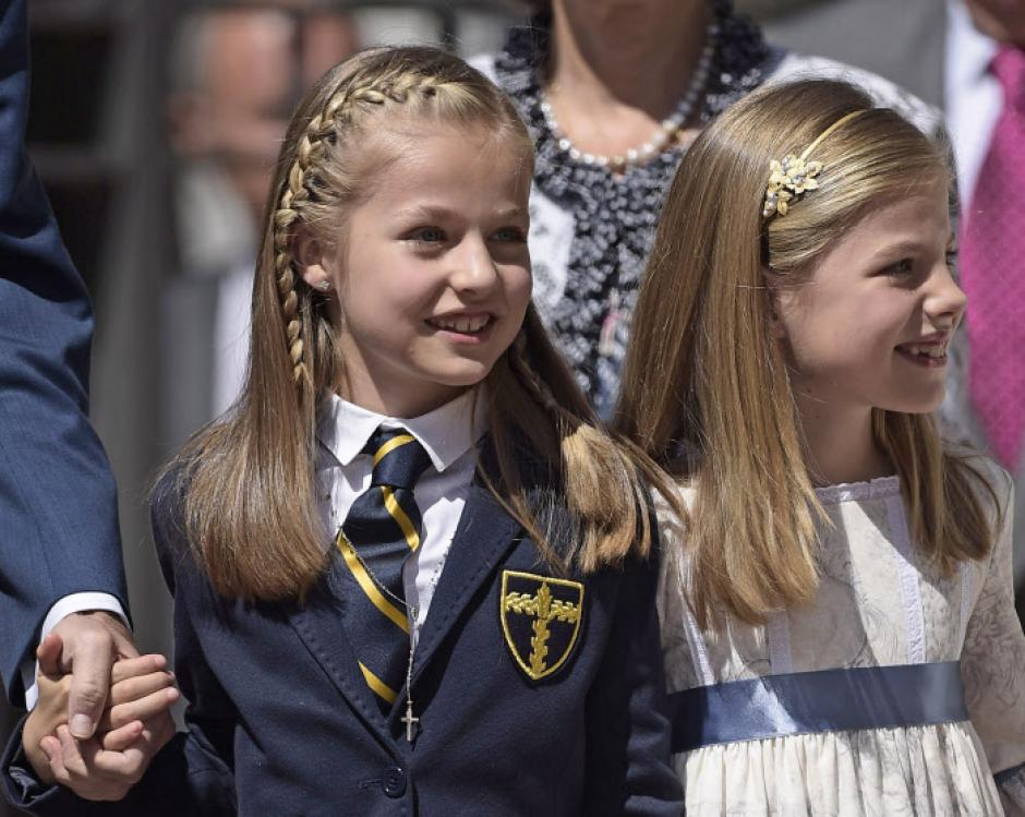Princesses Sofia and Leonor of Borbon during her First Holy Communion in Madrid on Wednesday 20th May 2015