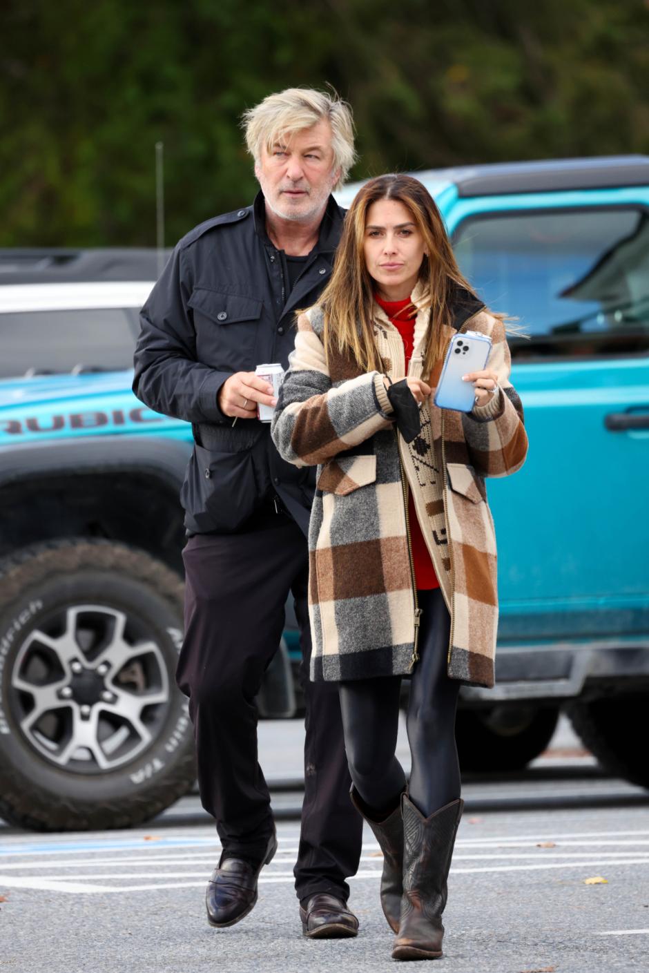 Alec Baldwin and Hilaria Baldwin are spotted out for coffee in Manchester, Vermont. The beleaguered actor and his wife were spotted for the first time since speaking out about the tragic accidental shooting he was involved in on a movie set.