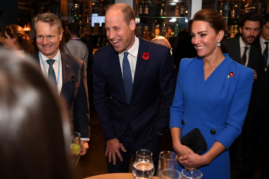 Prince William and Kate Middleton at the Clydeside Distillery during the reception for the key members of the Sustainable Markets Initiative and the Winners and Finalists of the first Earthshot Prize Awards on the sidelines of the UN Climate Change Conference (COP26), in Glasgow, Scotland, Britain November 1, 2021.