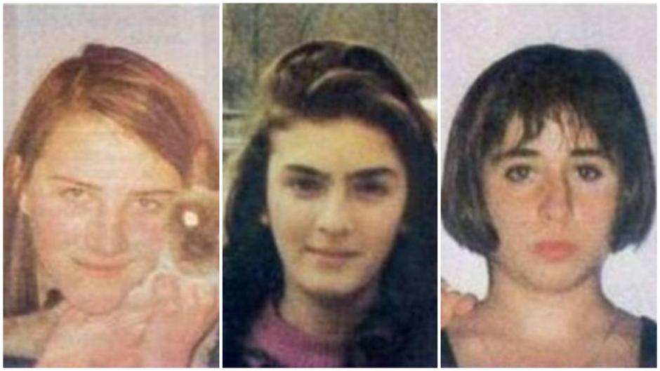 Las niñas de Alcácer en las fotos que en 1993 se usaron para los carteles de búsqueda