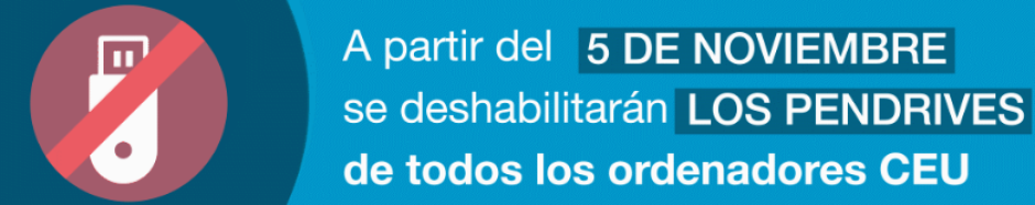 El CEU avisa de que deshabilita el USB en sus ordenadores