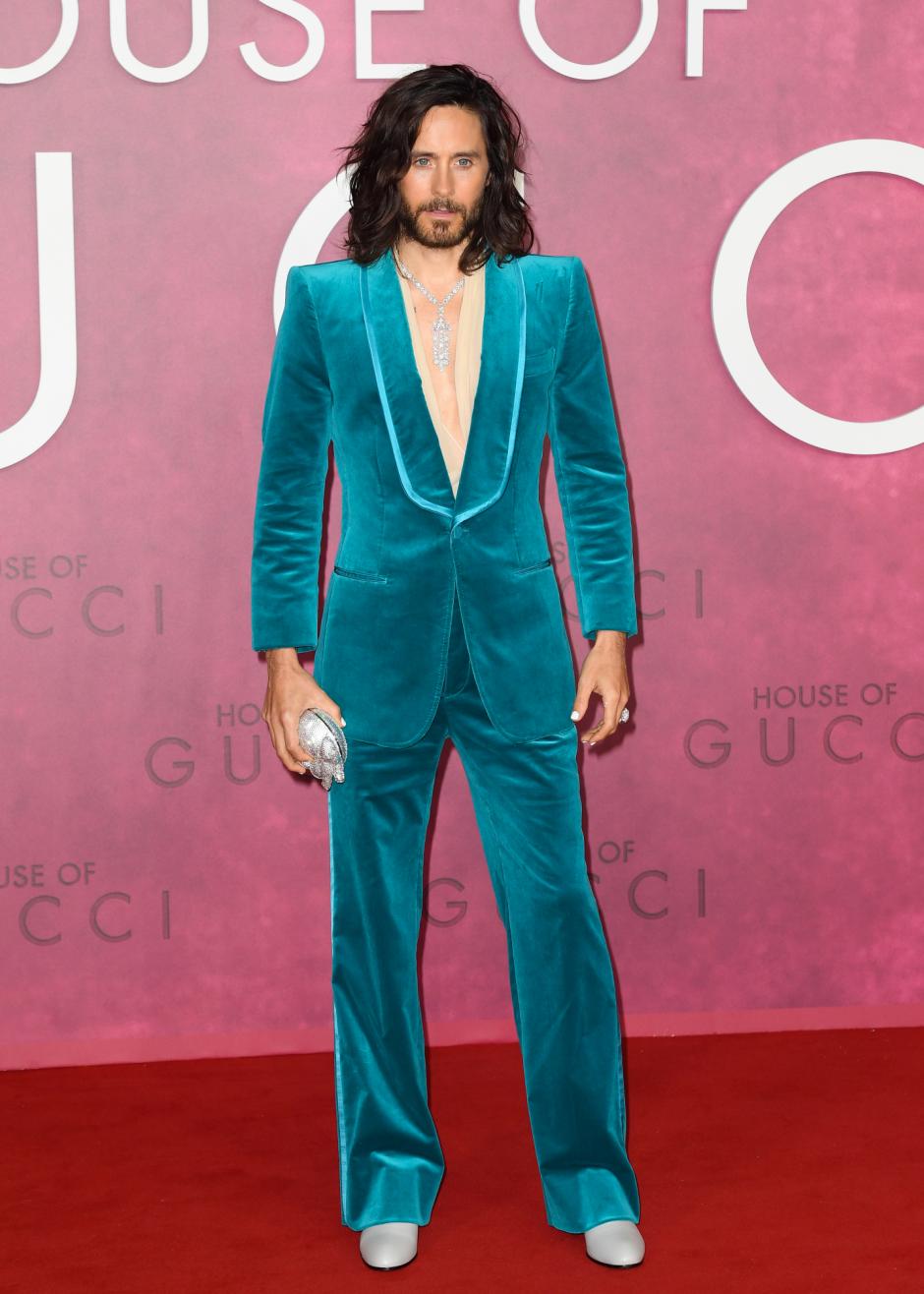 Actor and singer Jared Leto at the World premiere of the film 'House of Gucci' in London Tuesday, Nov. 9, 2021.