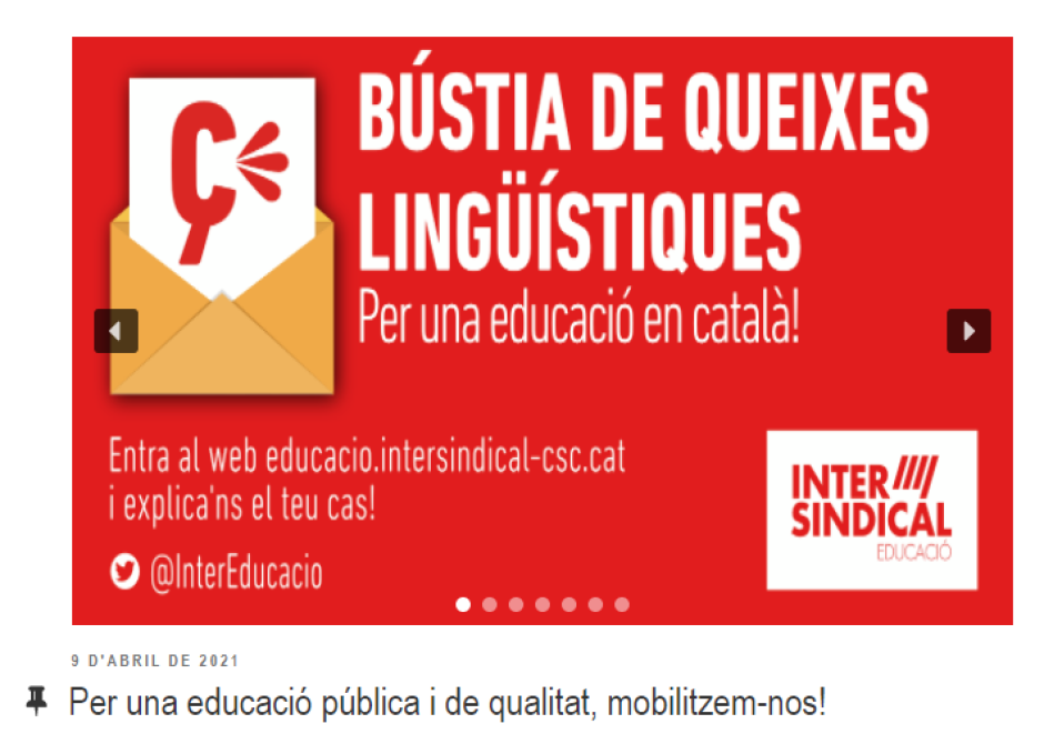 La página web del sindicato