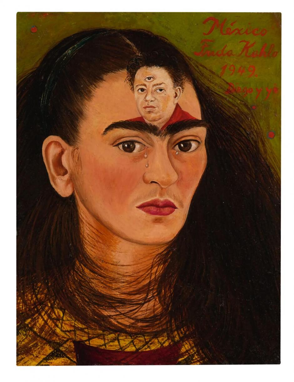 Reproducción cedida por Sotheby's donde se aprecia el autorretrato «Diego y yo» de Frida Kahlo