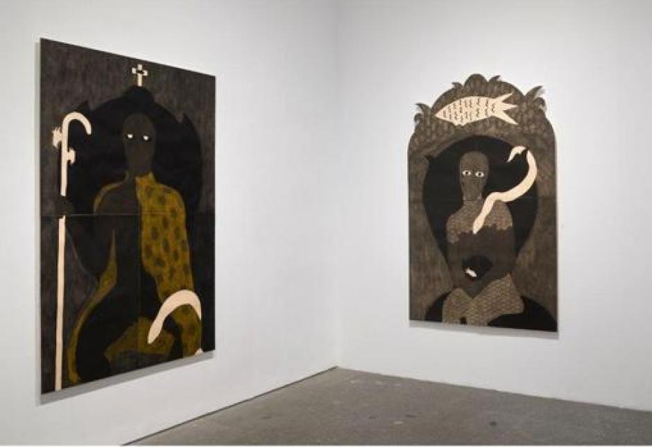 Obras de Belkis Ayón en la exposición «Colografías», en el Museo Reina Sofía