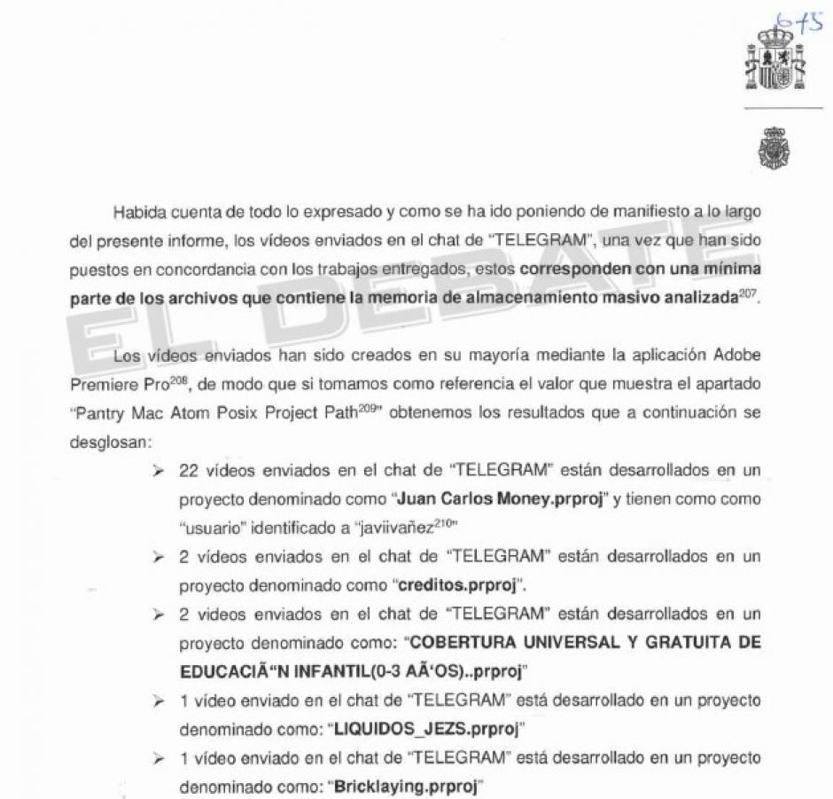 Relación de los archivos asignados por la UDEF a trabajos reales de Neurona para Podemos
