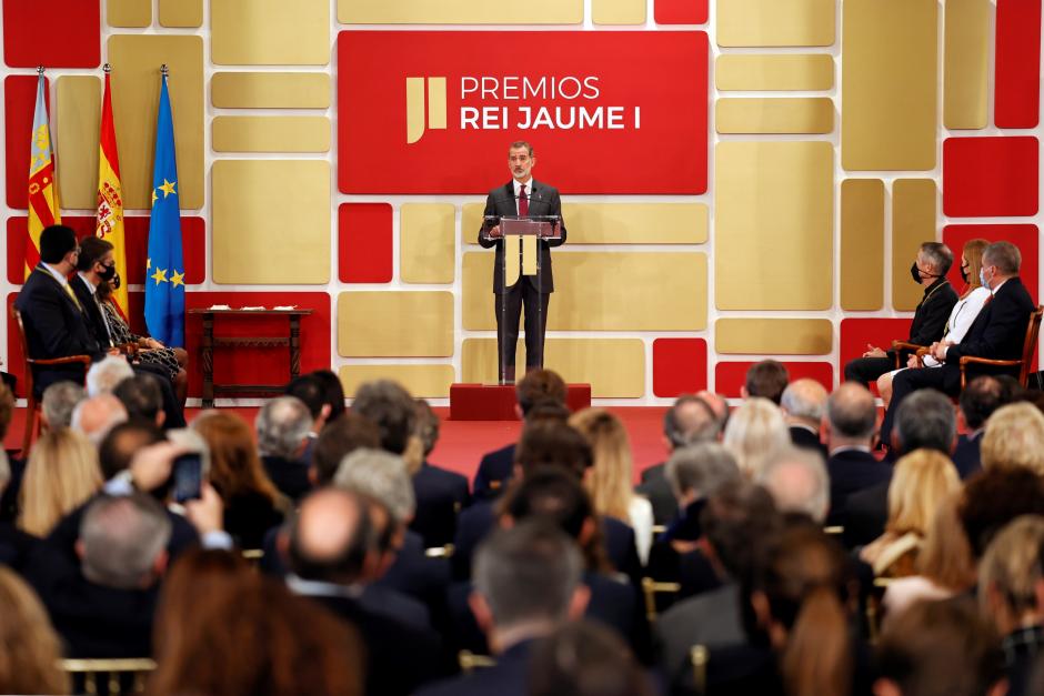 Don Felipe, durante su intervención en la entrega de 'Premios Rei Jaume I'.