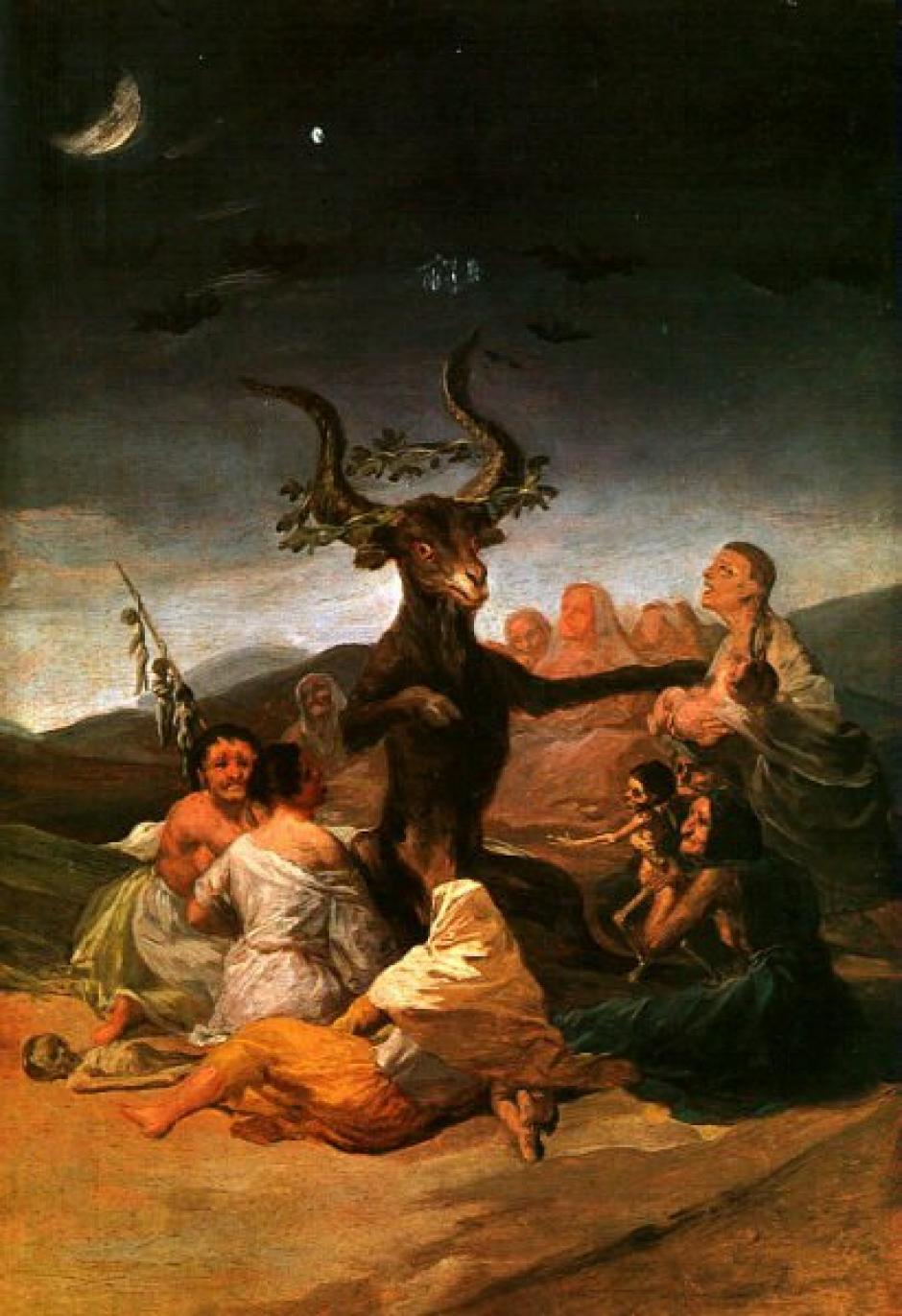 «El Aquelarre» es uno de los cuadros más característicos de las Pinturas Negras de Goya.