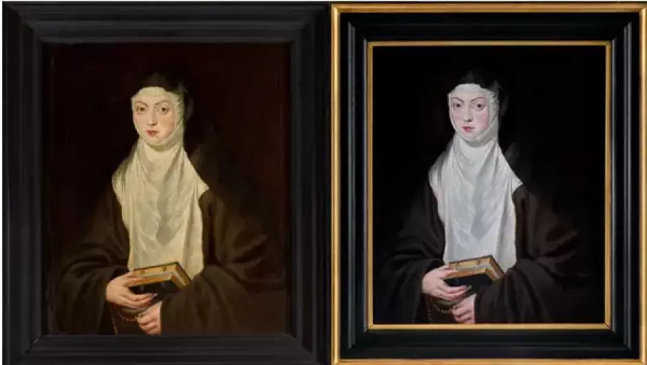 Sor Ana Dorotea de Austria, pintada por Rubens, antes y después de su restauración