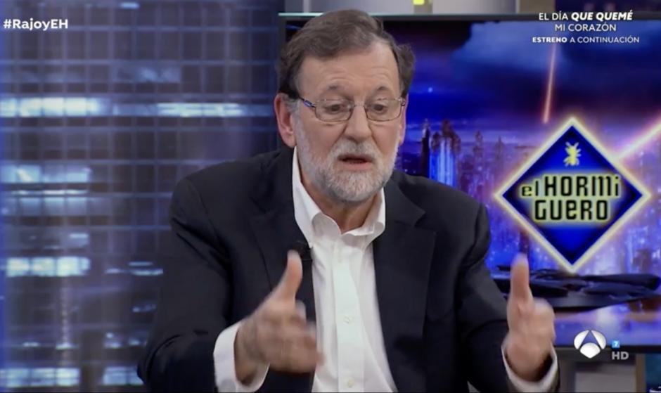 El expresidente del Gobierno Mariano Rajoy, durante su visita a 'El Hormiguero'