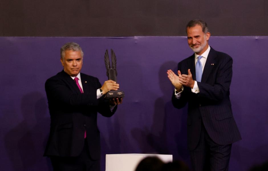 Felipe VI con el presidente de Colombia, Iván Duque, El rey Felipe VI de España entrega hoy al presidente de Colombia, Iván Duque, a quien hace entrega del Premio a la Paz y la Libertad