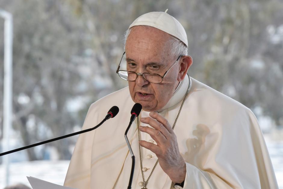 El Papa Francisco, este domingo en Lesbos