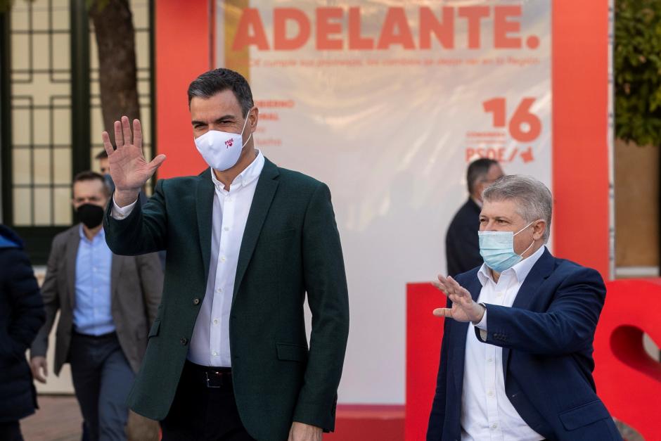 Los dos dirigentes socialistas, este domingo en Murcia.