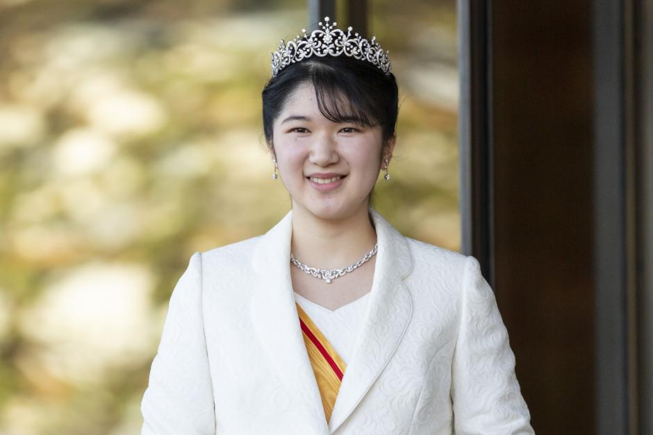 Japanese Princess Aiko greets the press on the occasion of her coming-of-age at the Imperial Palace in Tokyo Sunday, Dec. 5, 2021.  *** Local Caption *** .