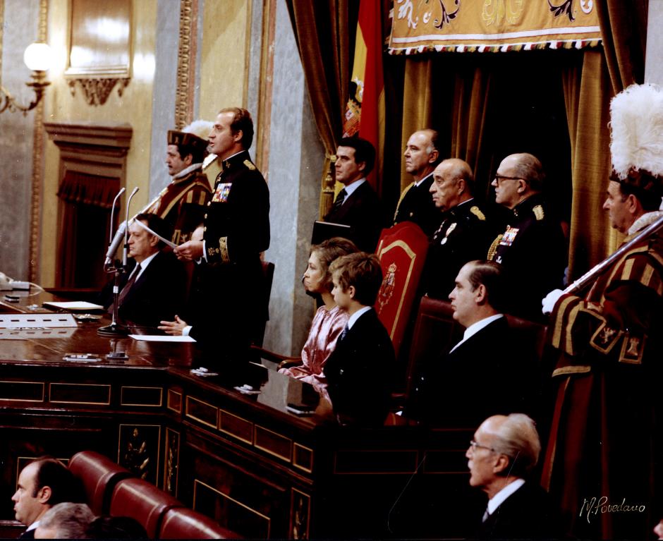 Solemne sesión del Congreso y el Senado para la sanción de la Constitución Española por Su Majestad el Rey Don Juan Carlos I, el 27 de diciembre de 1978