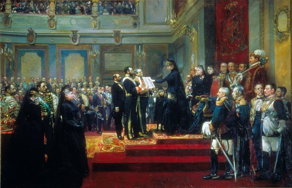 Cuadro «Jura de la Constitución por S.M. la Reina Regente Doña María Cristina» (Jover y Sorolla, 1897)